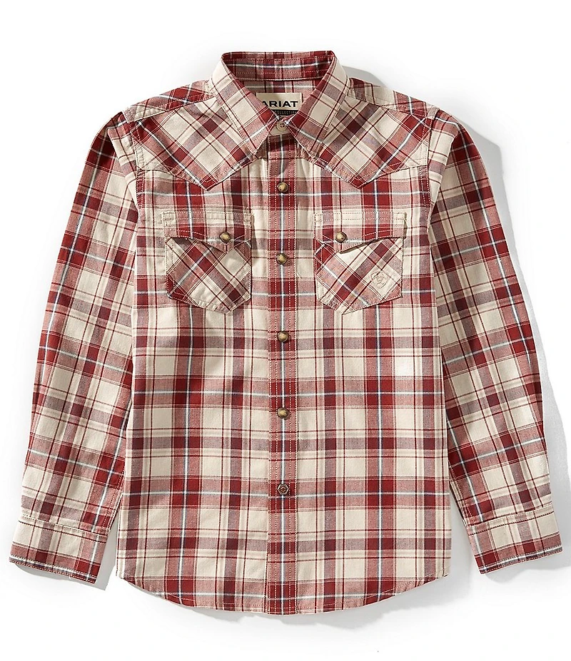 Ariat Big Boys Long Sleeve Plaid Retro Shirt