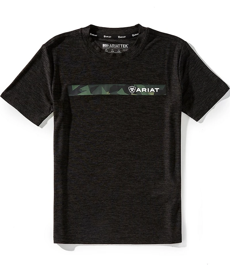 Ariat Big Boys Short Sleeve Chest Camo Stripe Charger Graphic T-Shirt