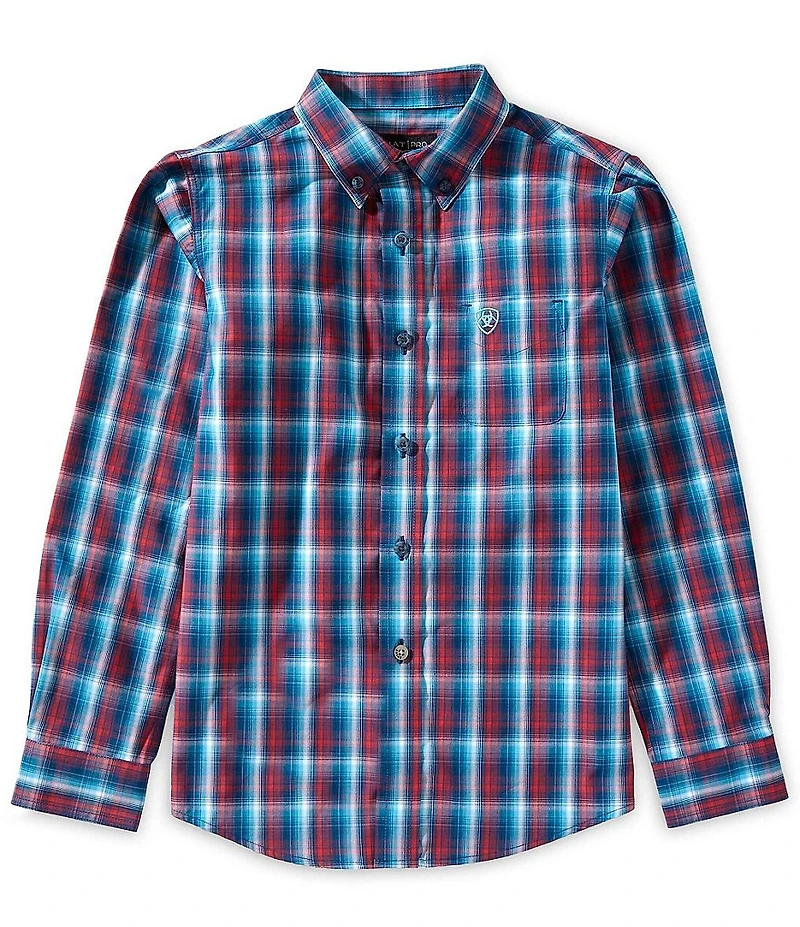 Ariat Big Boys Long-Sleeve Smith Plaid Woven Shirt