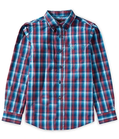 Ariat Big Boys Long-Sleeve Smith Plaid Woven Shirt