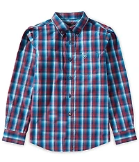 Ariat Big Boys Long-Sleeve Smith Plaid Woven Shirt
