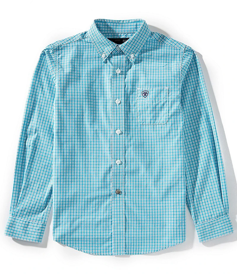 Ariat Big Boys Long-Sleeve Wilmer Checked Woven Shirt