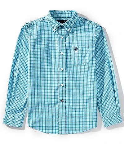 Ariat Big Boys Long-Sleeve Wilmer Checked Woven Shirt