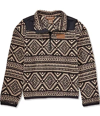 Ariat® Big Boys Long Sleeve Quarter-Zip Patterned Sweatshirt