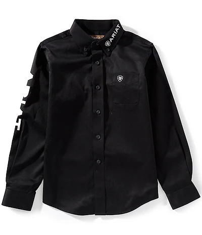 Ariat Big Boys Long Sleeve Team Logo Twill Shirt