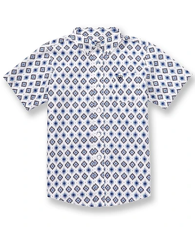 Ariat Big Boys Short Sleeve Baxter Printed Woven Shirt