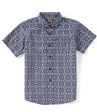 Ariat Big Boys Short Sleeve Bill Medallion Printed Western Shirt