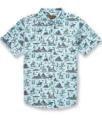 Ariat Big Boys Short-Sleeve Blue Glow Woven Shirt