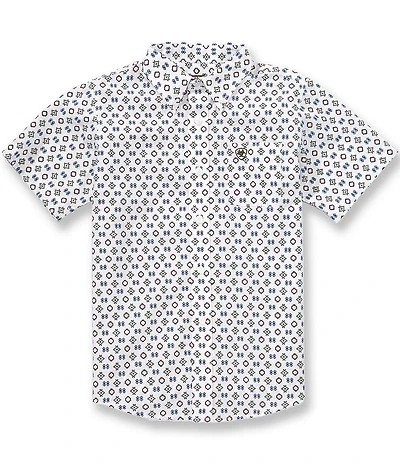 Ariat Big Boys Short Sleeve Plaid Pattern Southwest Shirt