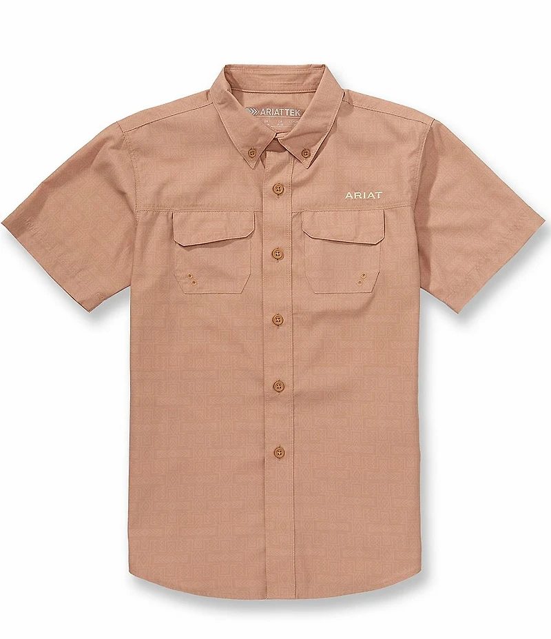 Ariat Big Boys Short Sleeve Printed Vent TEK Outbound Classic Fit Shirt