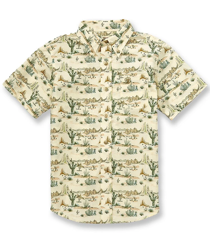 Ariat Big Boys Short Sleeve Western Green Scenic Sable Shirt