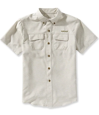 Ariat Big Boys Woven Short Sleeve Collared Button Front Shirt