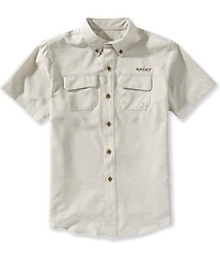 Ariat Big Boys Woven Short Sleeve Collared Button Front Shirt