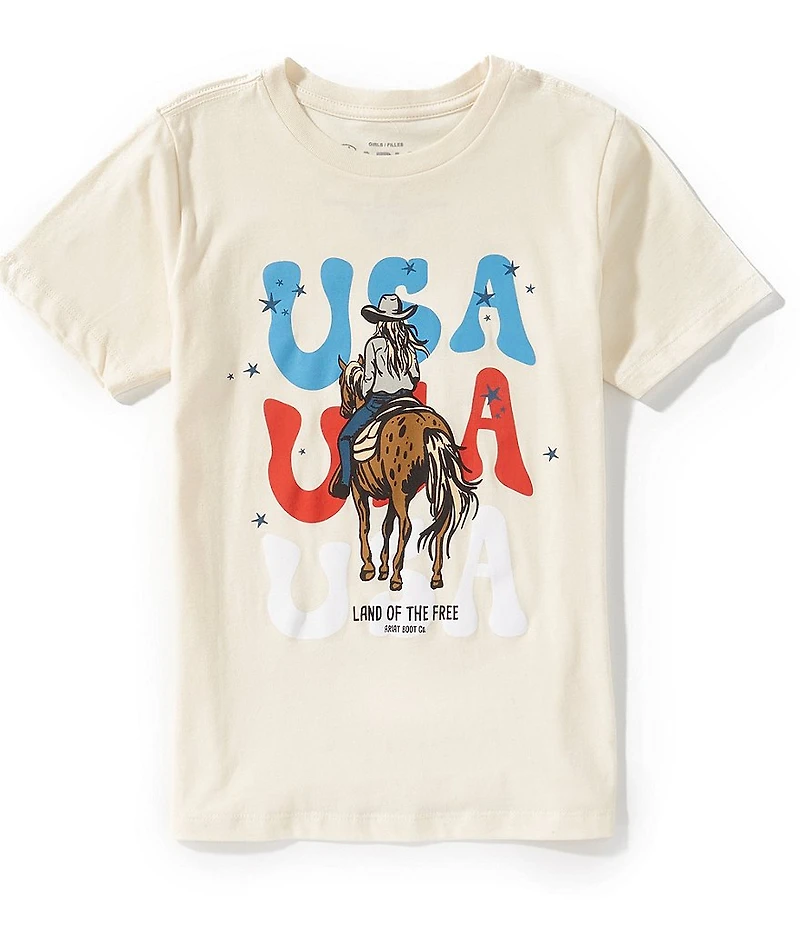 Ariat Big Girls Short Sleeve Americana USA Cowgirl T-Shirt