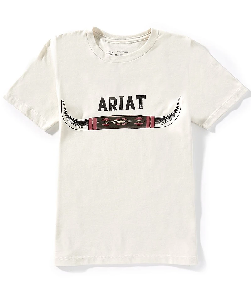 Ariat Big Girls Short Sleeve Bull Horn T-Shirt