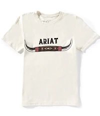 Ariat Big Girls Short Sleeve Bull Horn T-Shirt