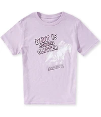 Ariat Big Girls Short Sleeve Dirt Is Glitter Tee