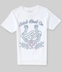 Ariat Big Girls Short Sleeve Stitched Horseshoe Rose Tee