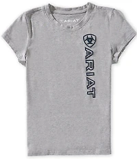 Ariat Big Girls Organic Cotton Blend Short Sleeve Vertical Logo T-Shirt