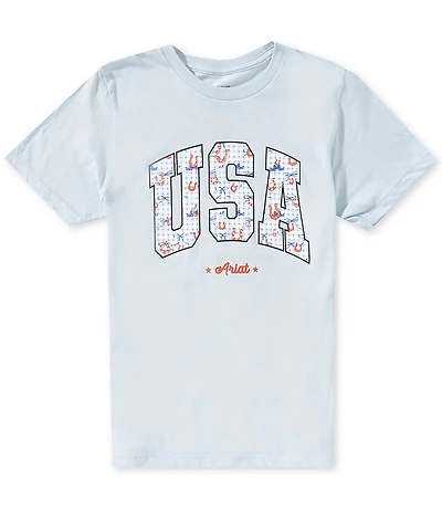 Ariat Big Girls USA Americana Horseshoe Tee Shirt