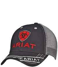 Ariat Red Shield Embroidered Logo Mesh Velcro Back Hat