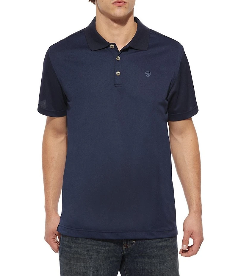 Ariat Short Sleeve Rib Knit TEK Polo Shirt