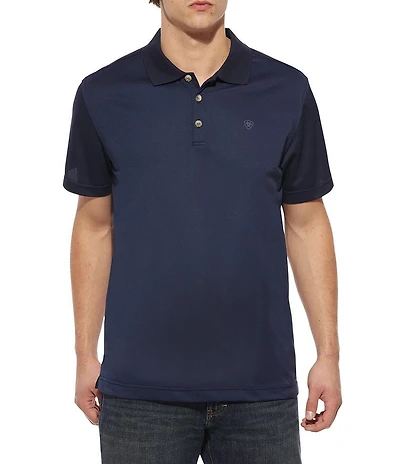 Ariat Short Sleeve Rib Knit TEK Polo Shirt