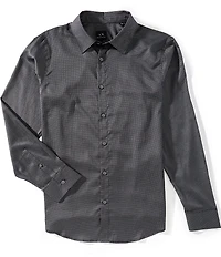 Armani Exchange Allover Logo Long Sleeve Woven Shirt