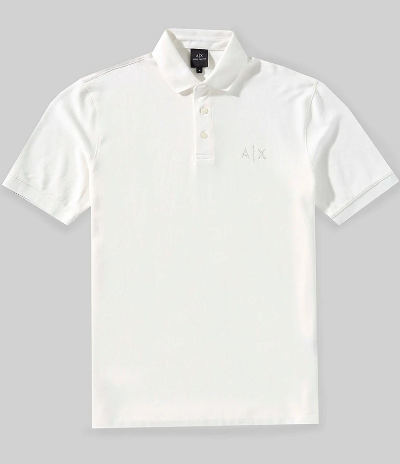 Armani Exchange Black and Gold Short Sleeve Polo Shirt