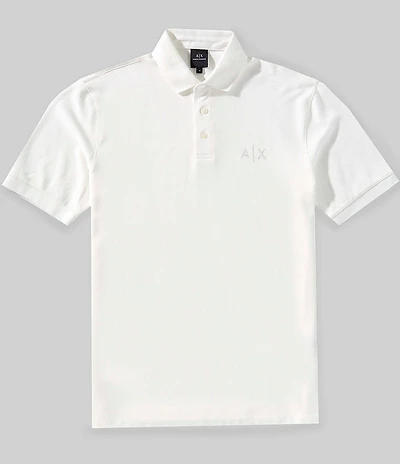 Armani Exchange Black and Gold Short Sleeve Polo Shirt