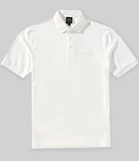 Armani Exchange Black and Gold Short Sleeve Polo Shirt