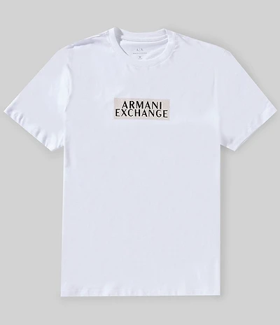 Armani Exchange Center Gold Logo Short Sleeve T-Shirt