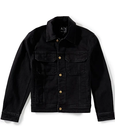 Armani Exchange Denim Point Collar Jacket