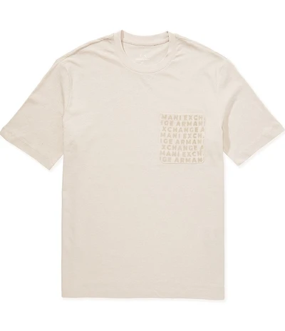 Armani Exchange Flocked Logo Pocket Short Sleeve T-Shirt
