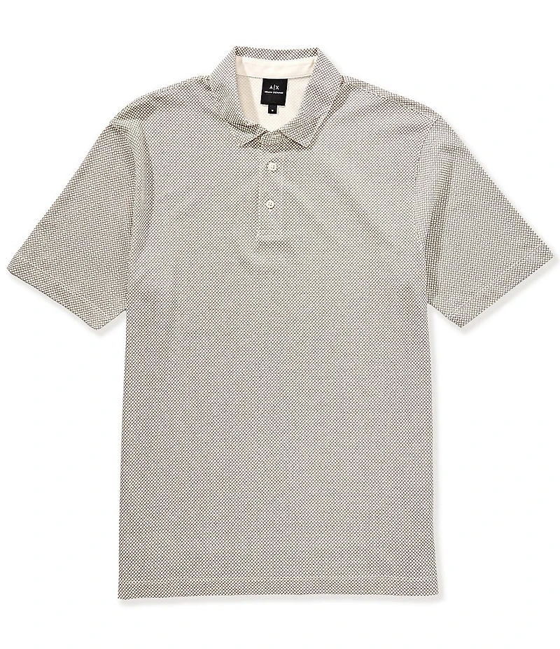 Armani Exchange Geometric Print Short Sleeve Polo Shirt