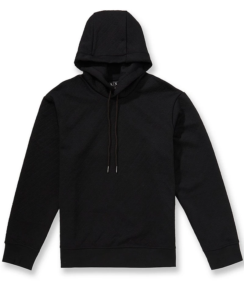 Armani Exchange Jacquard All Over Print Wording Hoodie