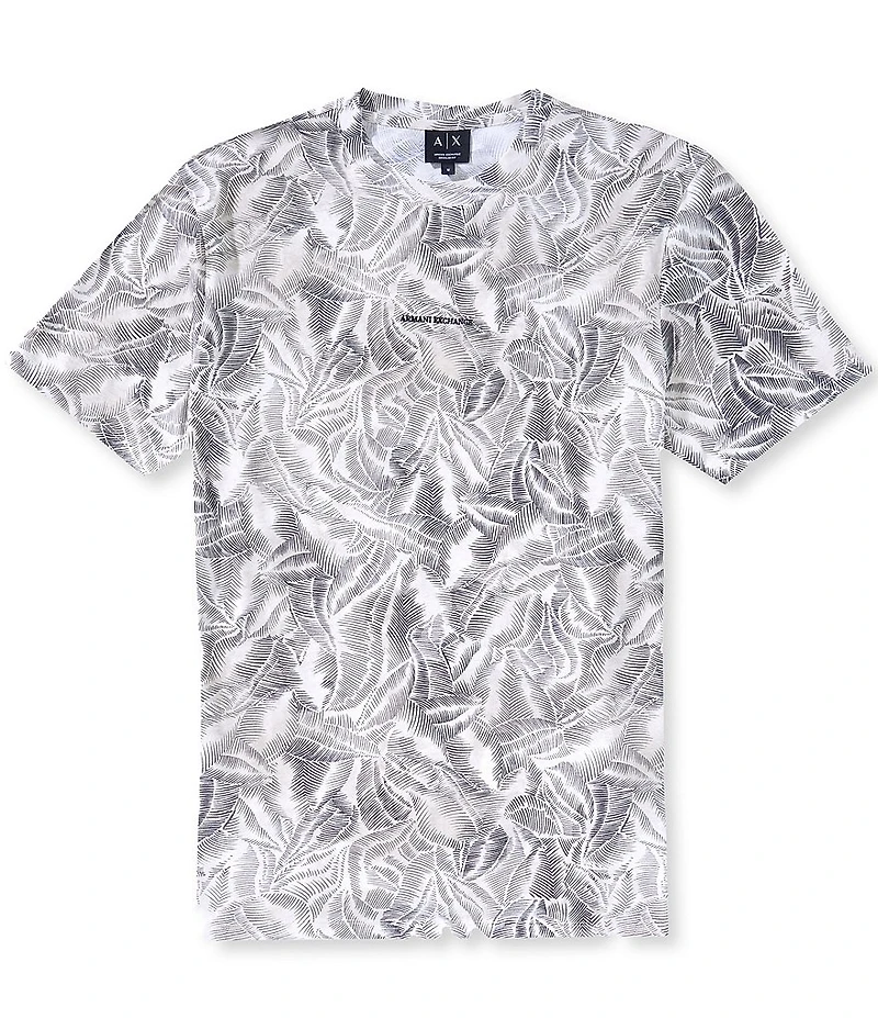 Armani Exchange Leaf Print Short Sleeve T-Shirt