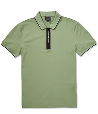 Armani Exchange Logo Placket Short Sleeve Polo Shirt