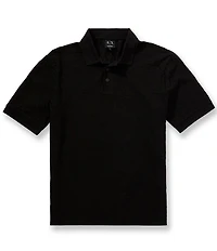 Armani Exchange Mercerized Allover Print Short Sleeve Polo Shirt