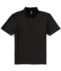 Armani Exchange Micro Pattern Stretch Pique Short Sleeve Polo Shirt