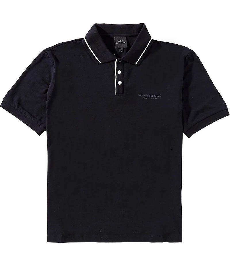 Armani Exchange Milano/NY Chest Logo Short Sleeve Polo Shirt