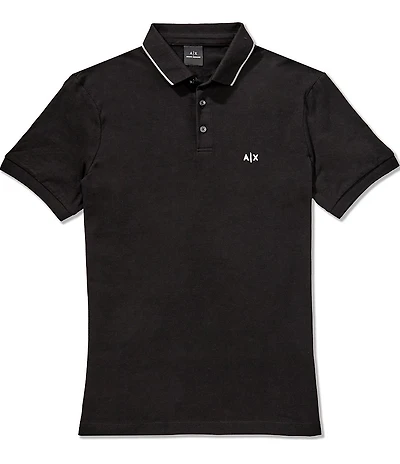 Armani Exchange Pique Core Logo Short Sleeve Polo Shirt