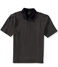 Armani Exchange Printed Pique Short Sleeve Polo Shirt