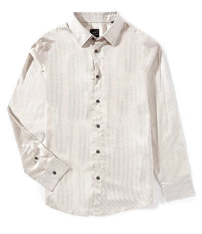 Armani Exchange Satin Check Long Sleeve Woven Shirt
