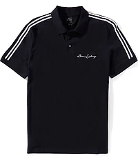Armani Exchange Signature Logo Short Sleeve Polo Shirt