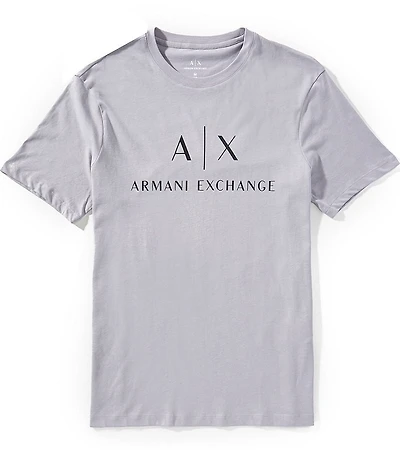 Armani Exchange Slim Fit AX Signature Logo Solid Crew Neck Short Sleeve T-Shirt