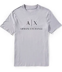 Armani Exchange Slim Fit AX Signature Logo Solid Crew Neck Short Sleeve T-Shirt