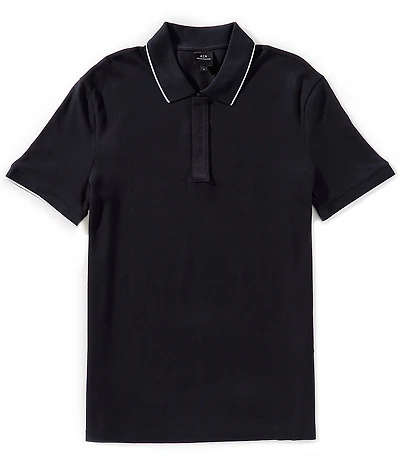 Armani Exchange Slim Fit Logo Placket Short Sleeve Polo Shirt