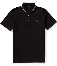 Armani Exchange Slim Fit Stretch Circle Logo Short Sleeve Polo Shirt