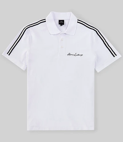 Armani Exchange Stretch Signature Logo Short Sleeve Polo Shirt